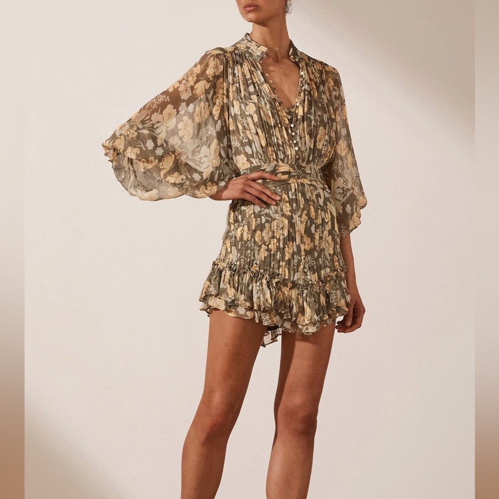 Shona Joy Jolie Batwing Ruched Mini Dress
